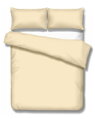 Luxusné saténové obliečky zo 100% bavlny v jednofarebnom béžovom prevedení so zapínaním na zips.