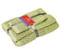 3 SET Waves Cellery Green| Uteráčik 50x30, uterák 50x70, osuška 70x140