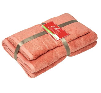 2 SET BAMBOO Coral Pink | Uterák 50x100, veľká osuška 100x150