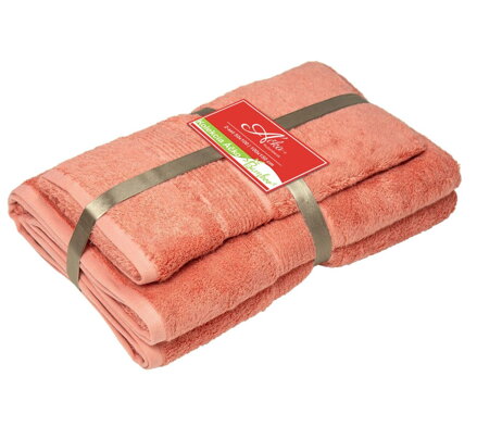 2 SET BAMBOO Coral Pink | Uterák 50x100, veľká osuška 100x150
