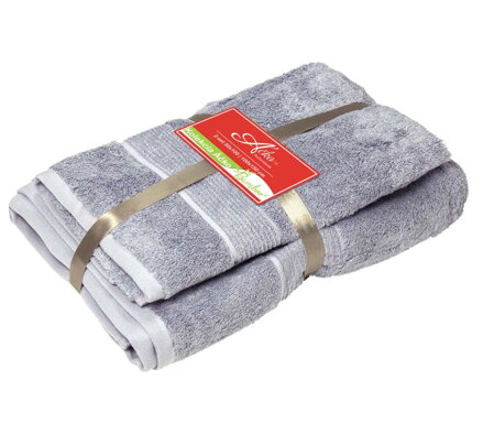 2 SET BAMBOO Grey Blue | Uterák 50x100, veľká osuška 100x150