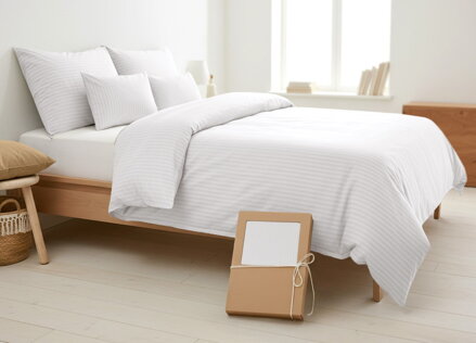 Damaškové obliečky VIENNA White