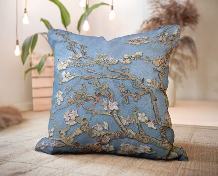 Vankúš Vincent van Gogh - BLOSSOM ALMOND Blue