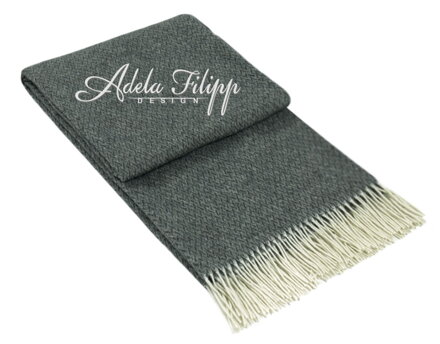 Kašmírová deka KUBA Dark Grey