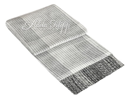 Kašmírová deka KUBA Light Grey Karo
