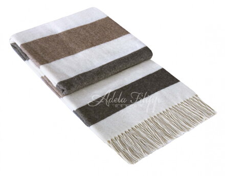Kašmírová deka ANDORA White Beige Grey