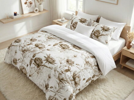 4 set obliečok MAKOSATÉN Elodie Hnedá