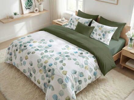 Makosaténové obliečky Eleanor Olive Green