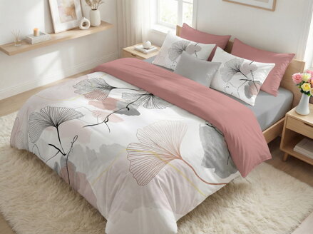 Makosaténové obliečky Ginka Ružová