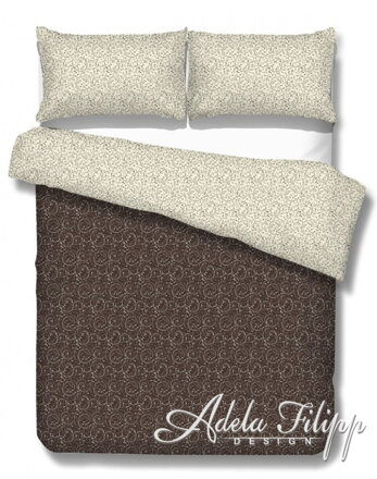 Saténové obliečky LIVIA Brown and Cream