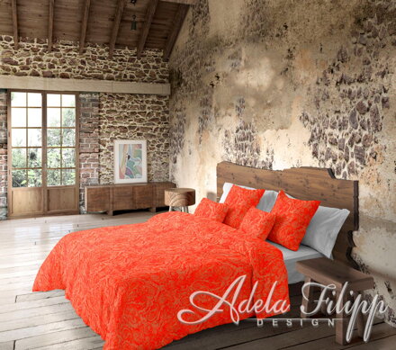 Posteľné obliečky z dreva LUXEMBURG Orange | 100% TENCEL Lyocell 