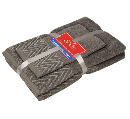 3 SET Waves Brown | Uteráčik 50x30, uterák 50x70, osuška 70x140