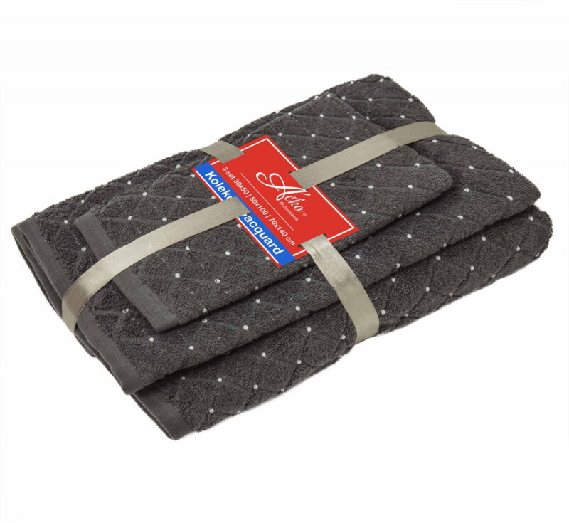 3 SET Diamond Excalibur Grey | Uteráčik 50x30, uterák 50x70, osuška 70x140 3 SET Diamond Excalibur Grey | Uteráčik 50x30, uterák 50x70, osuška 70x140