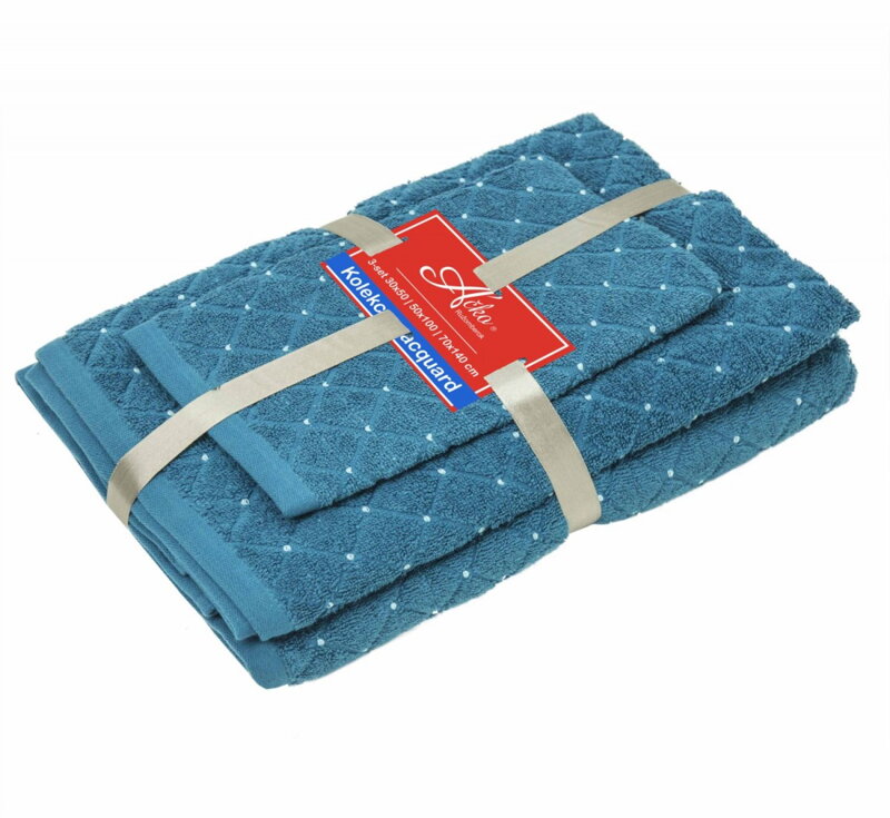 3 SET Diamond Mosaic Blue | Uteráčik 50x30, uterák 50x70, osuška 70x140 3 SET Diamond Mosaic Blue | Uteráčik 50x30, uterák 50x70, osuška 70x140