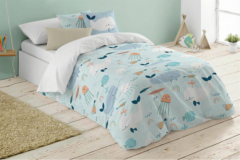 Slovenské obliečky VESELÉ RYBKY Biela