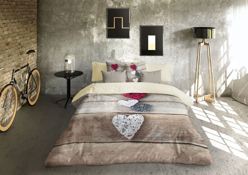 Slovenské obliečky HEARTS ON WOOD