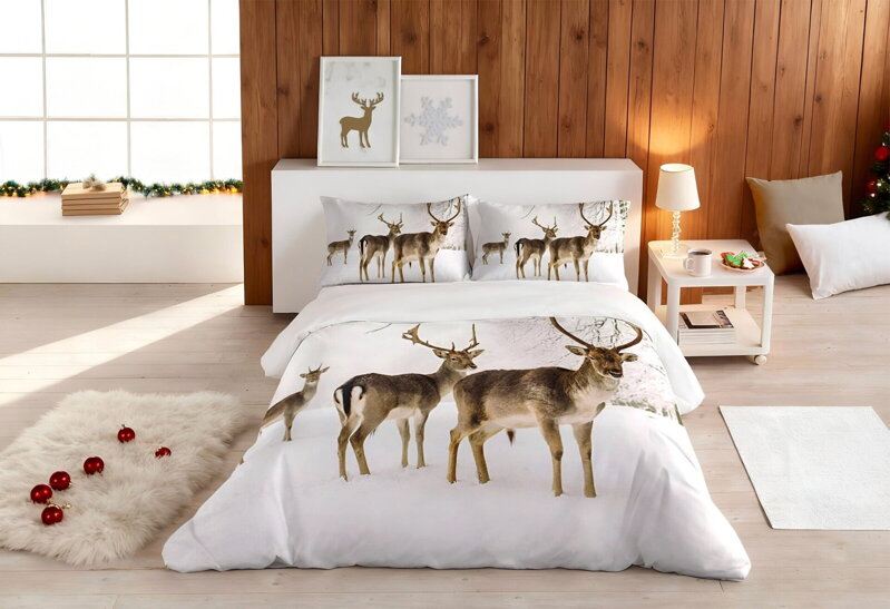 Slovenské obliečky JELENIA RODINKA White