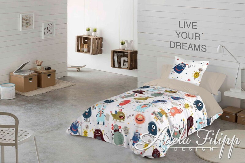 Detské posteľné obliečky BOO BOO | 100% bavlna fototlač | Strašidlá | 140x200 70x90