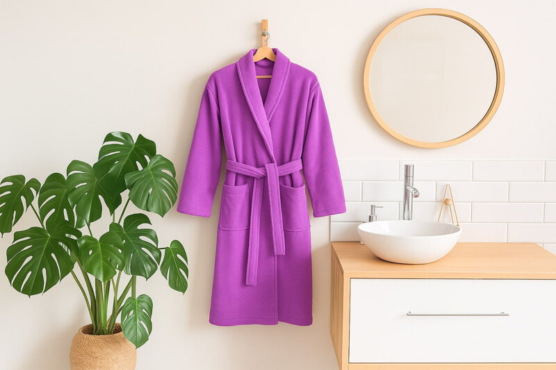 Župan Velur Violet | 100% Bavlna