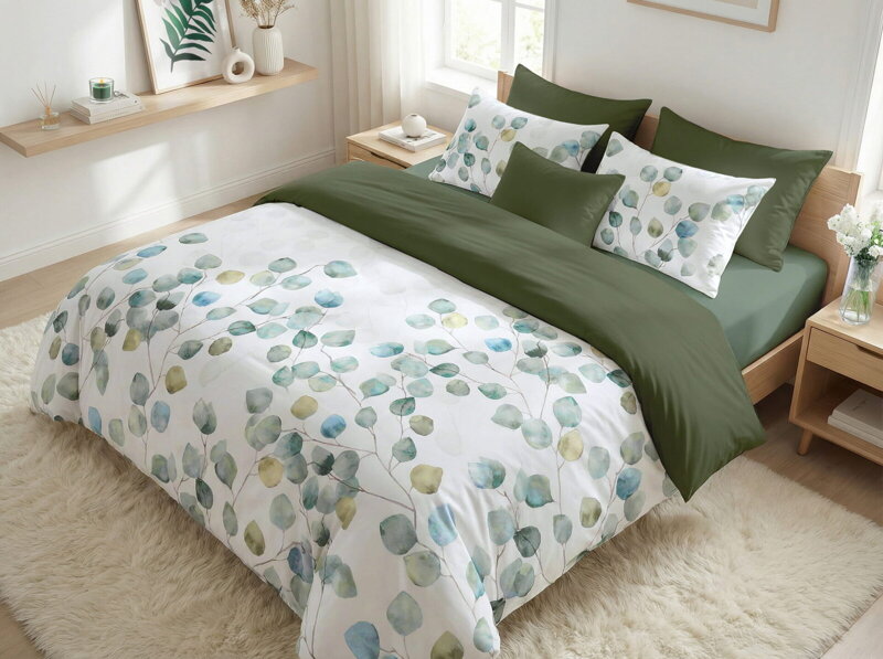 Makosaténové obliečky Eleanor Olive Green