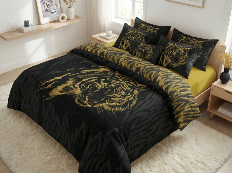 Makosaténové obliečky Zlatý tiger