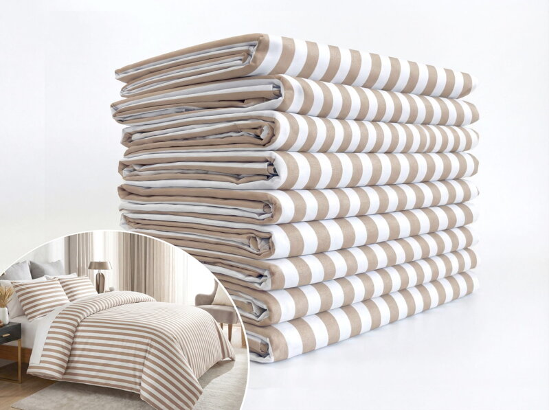 10 set hotelových obliečok - LINES Mocca