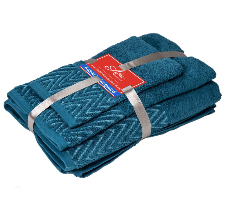 3 SET Waves Caribean Blue| Uteráčik 50x30, uterák 50x70, osuška 70x140 3 SET Waves Caribean Blue| Uteráčik 50x30, uterák 50x70, osuška 70x140
