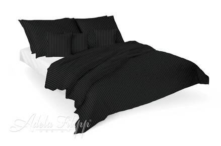 Damaškové obliečky VIENNA Black | 100% bavlna | 2x 70x90 + 2x 140x200